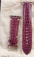 Crocodile Watch Strap — Burgundy